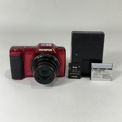 Olympus Stylus SZ-15 Red 16MP 24x Zoom Digital Camera with 4GB Card & Charger
