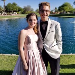 Light Pink Satin Prom Dress