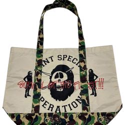 BAPE x Stussy Survival Of The Fittest Tote Bag 'Beige'