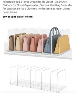 Clear Acrylic Closet Purse/ Accessories/Desk File/ Organizer