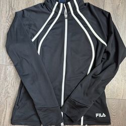 Women's Black Sport Track Active Workout Zip-up Jacket Size M