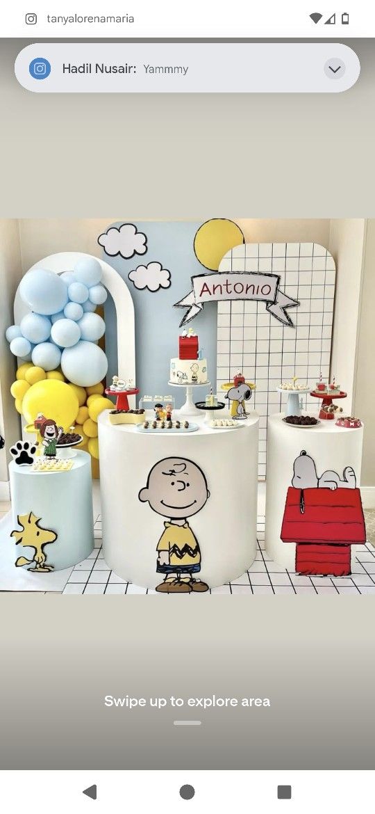 Snoopy And charlie brown Wood Decoration For Party