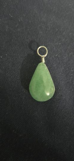 Teardrop jade charm