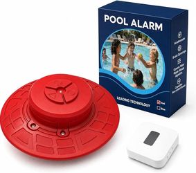 Pool Alarm w/ Indoor Receiver, Floating Safety Alarm for Inground & Above Ground Pools