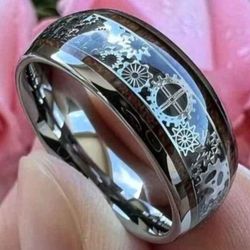 Gears steampunk band ring size 6 to 13 shipping is available