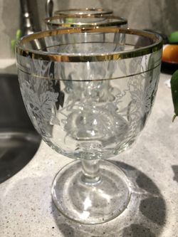 ThumbPrint Frosted Grapevine Goblets
