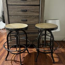 Bar stools & dresser, etc