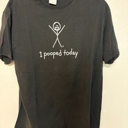 Funny Vintage T Shirt I Pooped Today Stick Figure XL