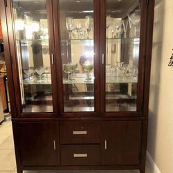 China Cabinet and Matching Side Table
