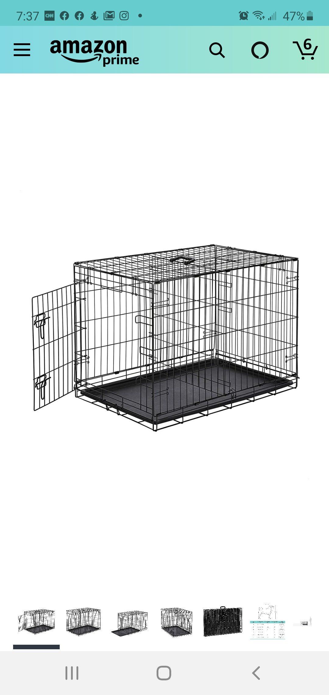 36 in. dog crate from Amazon