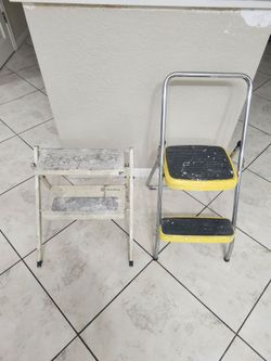 2- Heavy Duty Folding Work  Step Stools Both for $5.99