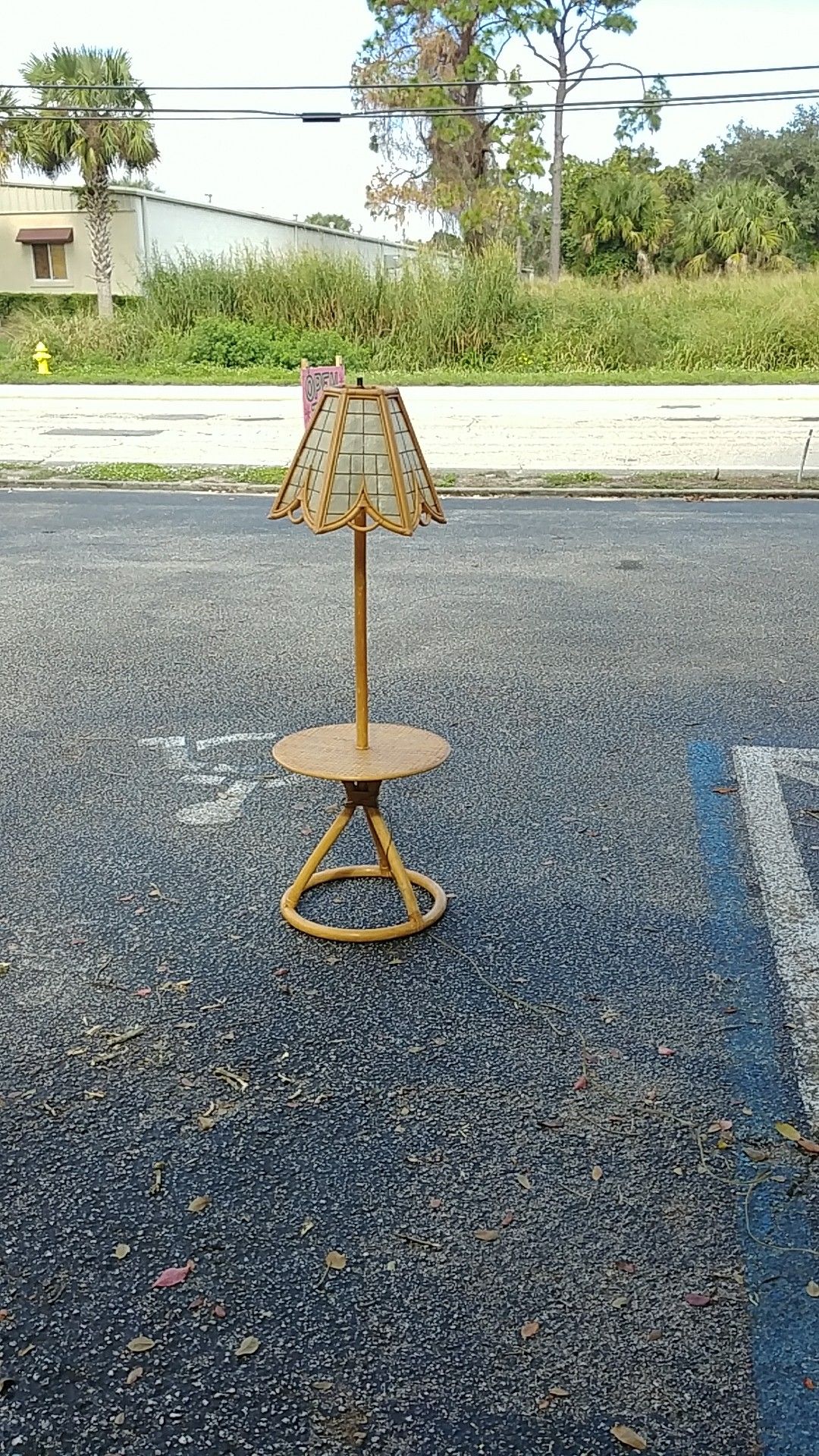 Vintage Rattan Table Lamp