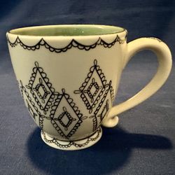 Starbucks Barista Collection Pedestal Mug Black Lace Diamonds