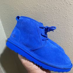 UGG Australia Neumel Chukka suede leather fur regal blue Boot. Size  5