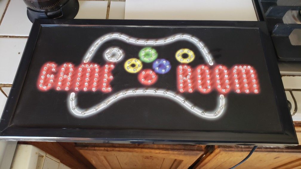 used This L.e.d. "Game Over"  hanging wall lamp
