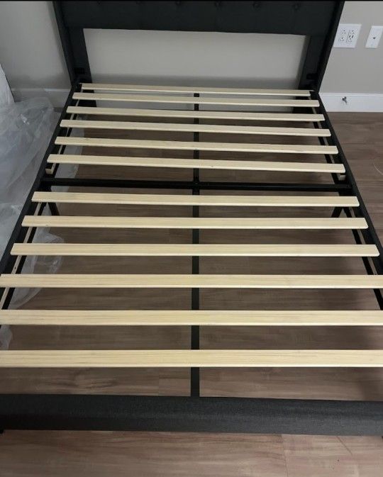 Bed Frame And Headboard Full Bed. Dark Gray