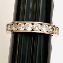 925 Sterling Silver CZ Ring Band Size 6