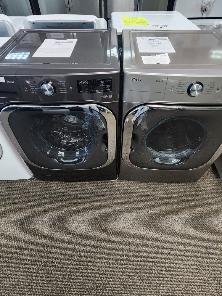 LG Front Load 5.2 cu.ft Washer And 9.0 cu.ft Dryer