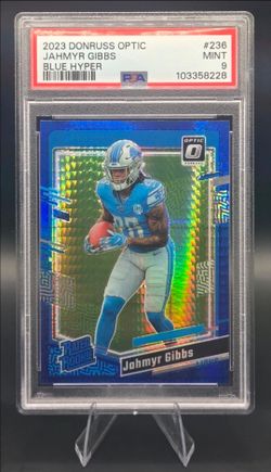2023 Panini Donruss Optic - Rated Rookie Jahmyr Gibbs #236 Blue Hyper Prizm (RC)