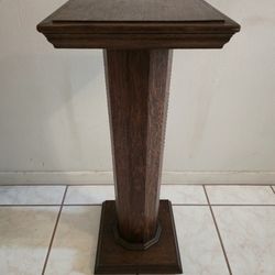 Antique Pedastal Plant Stand Oak Wood Mission Arts Crafts Style Column Sculpture Stand Pillar Display Stand Pedestal Vintage Art Deco