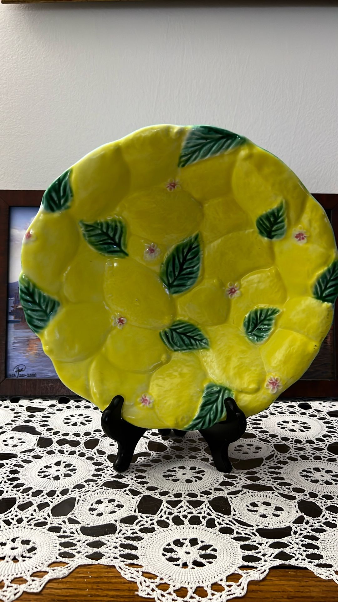 ITALICA ARS ITALY Lemon Footed Serving Bowl 12”Wx3”H
