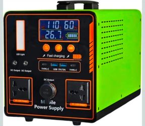 🔥new inbox🔥Portable Power Station, 1216Wh LiFePO4 Battery，1200W (Peak 2400W) AC，Reinforced Metal Frame