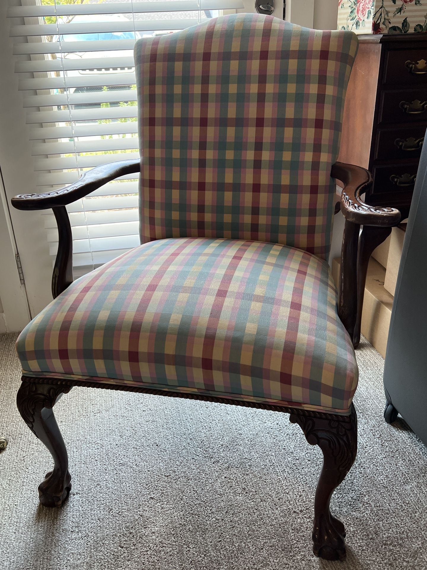 Antique Professionally Upholstered Armchair