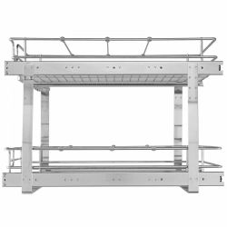 2 Tier 17"Wx21"Dx15"H Pull Out Cabinet Organizer, Heavy Duty Slide Out Pantry Shelves, Steel Roll Out Drawers, Sliding Drawer Storage for Home, 18.5"W