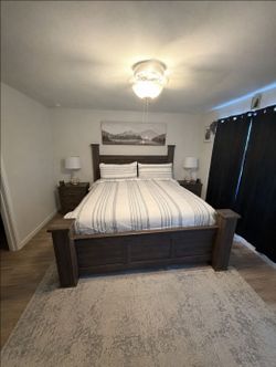 Dark Wood King Size Bed Frame *New*