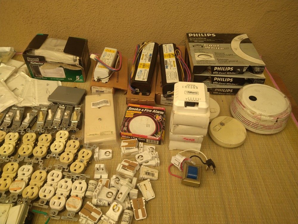 Electrical Ballasts, Round Lights, In Wall Plug Ins, Wall Maunted On Of Switches, Covers, Smog Detectors, Wall Termostats
