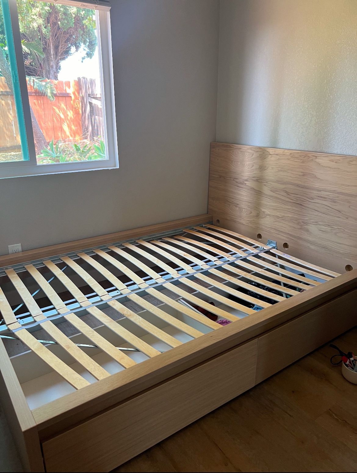 (FULL) Low Bed Frame With 2 Sliding Drawers Underneath 
