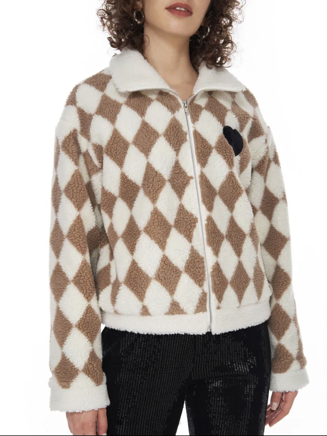 NWOT: Love & Diamonds Sherpa Jacket