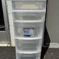 5 drawers Plastic Organizer New With Tags