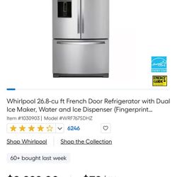 Whirlpool French Door Refrigerator With Dual Ice Maker 