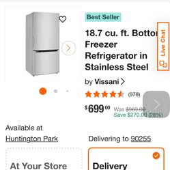 Refrigerator, Vissani, MSBM18SS