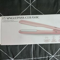 T3 Singlepass Ceramic 1” Straightening and Styling Iron Digital Custom Blend Ceramic Flat Iron With Adjustable Heat Settings for Straight Smooth Hair,