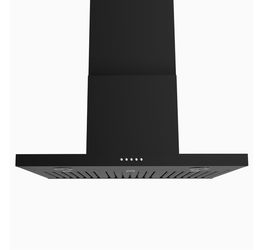 30" Range Hood - 650 CFM Wall Mount Kitchen Exhaust with 3 Speed Fan, LED Lights, Push Button, Ultra-thin Body, Chimney Style Stove Vent Hood & Ducted