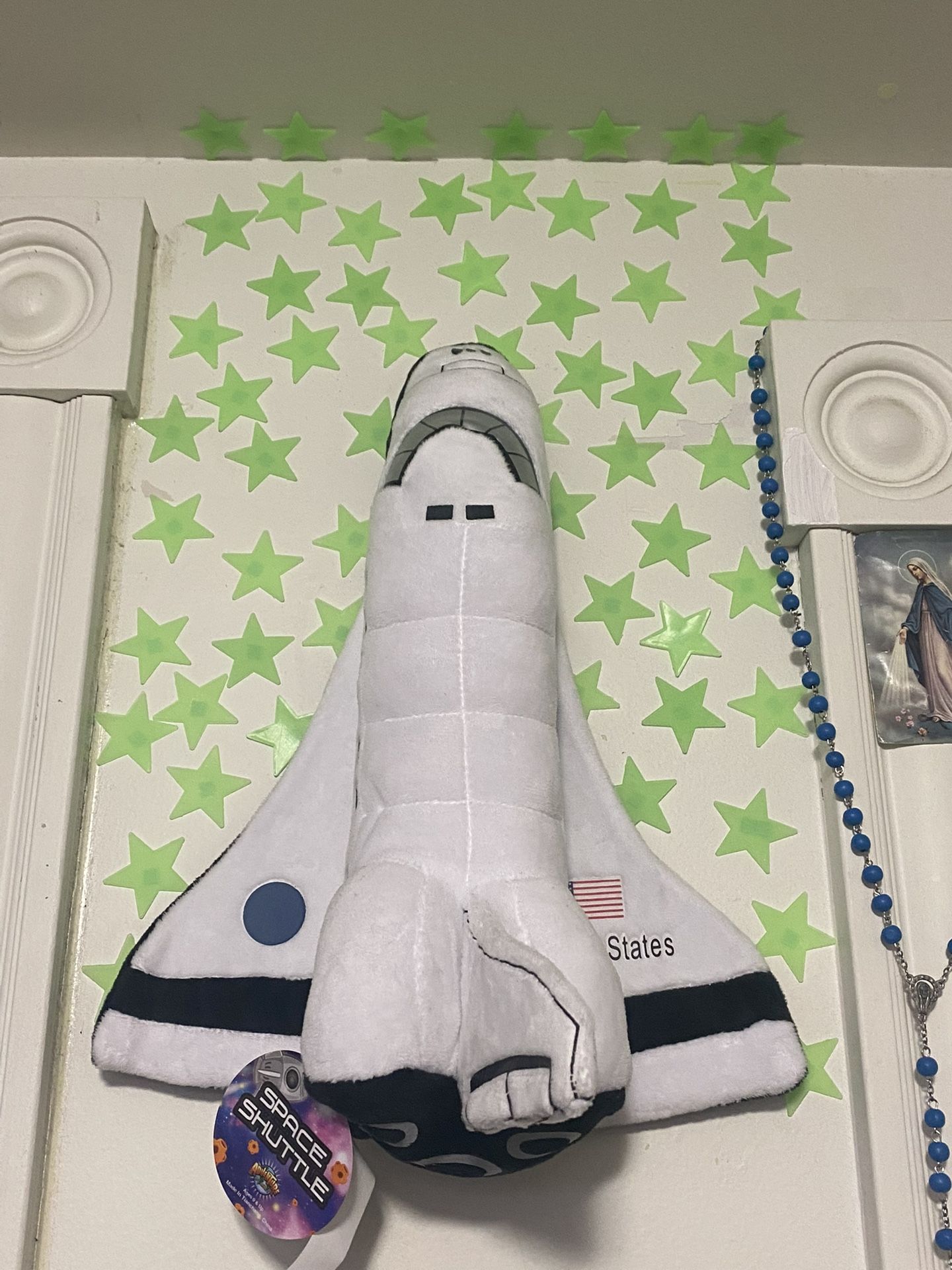 14 Inch Space Shuttle Plush With Glow In The Dark Stars