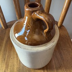 Two Tone Stoneware Jug  9” h