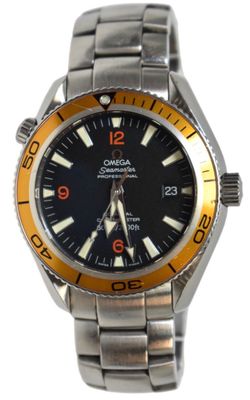 Omega Planet Ocean Seamaster Professional Co-Axial Chronometer Silver Orange