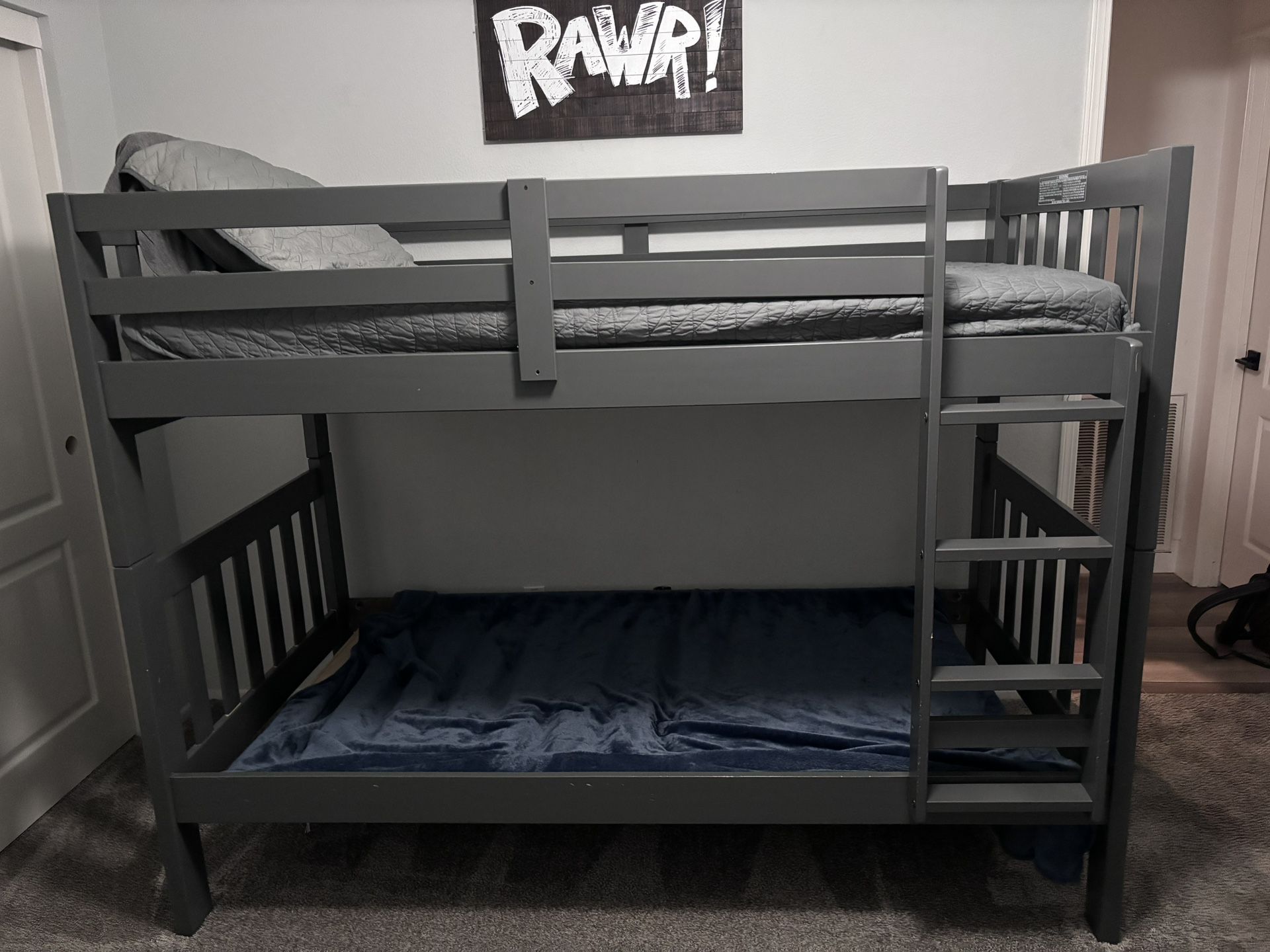 Grey Bunk Bed And Matching Dresser