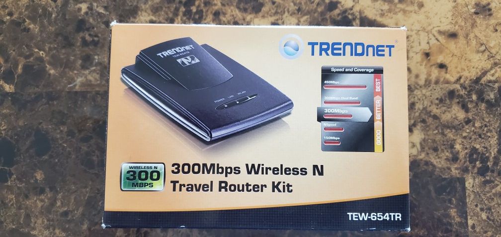 Trendnet 300 Mbps Wireless N Travel Router Kit TEW-654TR