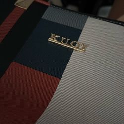 kuoy multi-colored purse with mini bag