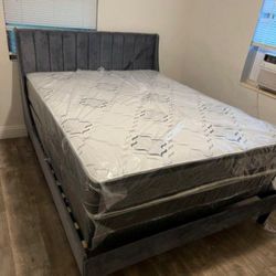 NEW MATTRESS FULL SIZE PLUSH WITH BOX SPRING 