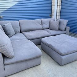 Gray Modular Cloud Couch Down-Feathered With Delivery