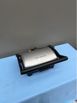 Cook's Essentials 1200W Electric Contact Grill Panini Press Non-Stick Silver