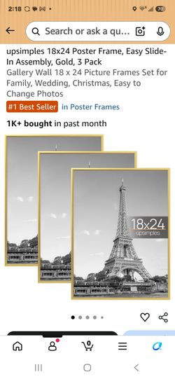 3 Gold Poster Frames