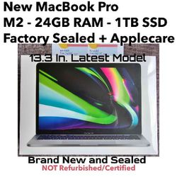 New, Sealed MacBook Pro 13.3 1TB SSD 24GB RAM Applecare Warranty SILVER Or Space Grey