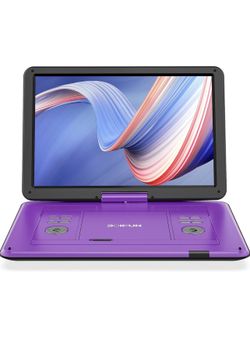 BOIFUN 17.5" Portable DVD Player with 15.6" Large HD Screen, 6 Hours Rechargeable Battery, Support USB/SD Card/Sync TV and Multiple Disc Formats, High