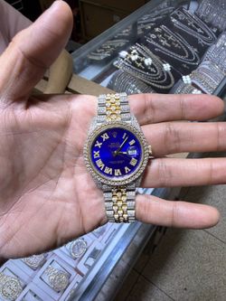 Rolex datejust 41mm Blue Roman dial Two tone jubilee 18k and steel With box and warranty